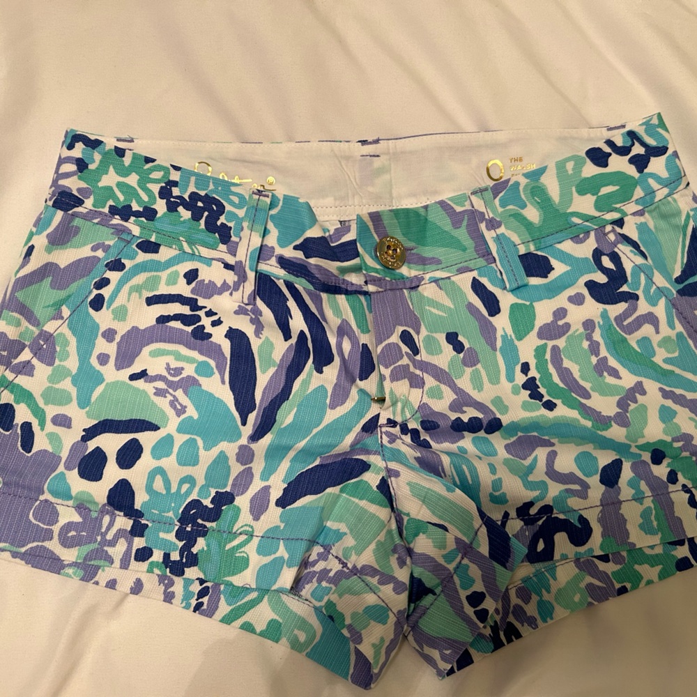 Lilly Pulitzer blue, green, & purple Walsh shorts
